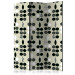 Room Divider Black and White Dots (3-piece) - geometric pattern on a light background 124335