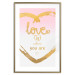Wall Poster Love Is Where You Are - golden heart and romantic English text 125235 additionalThumb 14