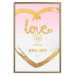Wall Poster Love Is Where You Are - golden heart and romantic English text 125235 additionalThumb 16