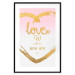 Wall Poster Love Is Where You Are - golden heart and romantic English text 125235 additionalThumb 15