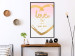 Wall Poster Love Is Where You Are - golden heart and romantic English text 125235 additionalThumb 3