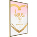 Wall Poster Love Is Where You Are - golden heart and romantic English text 125235 additionalThumb 12