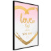 Wall Poster Love Is Where You Are - golden heart and romantic English text 125235 additionalThumb 10