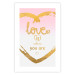 Wall Poster Love Is Where You Are - golden heart and romantic English text 125235 additionalThumb 19