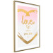 Wall Poster Love Is Where You Are - golden heart and romantic English text 125235 additionalThumb 6