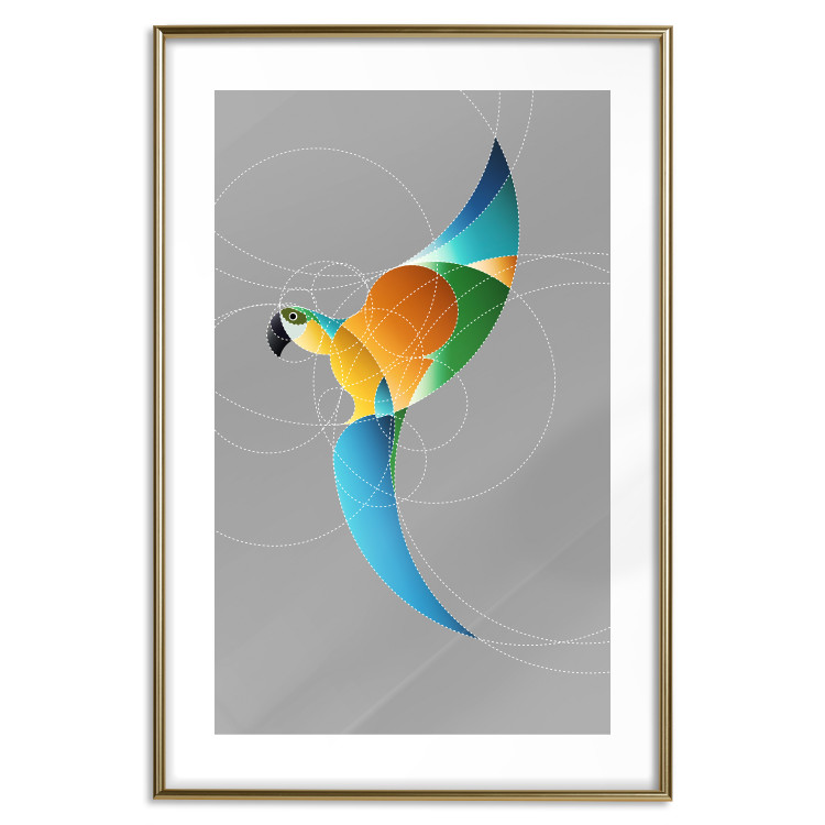 Poster Parrot in Circles - abstract colorful bird made of geometric figures 126935 additionalImage 19
