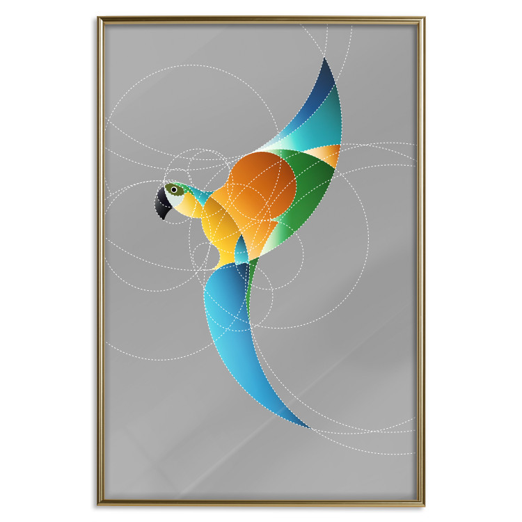 Poster Parrot in Circles - abstract colorful bird made of geometric figures 126935 additionalImage 16