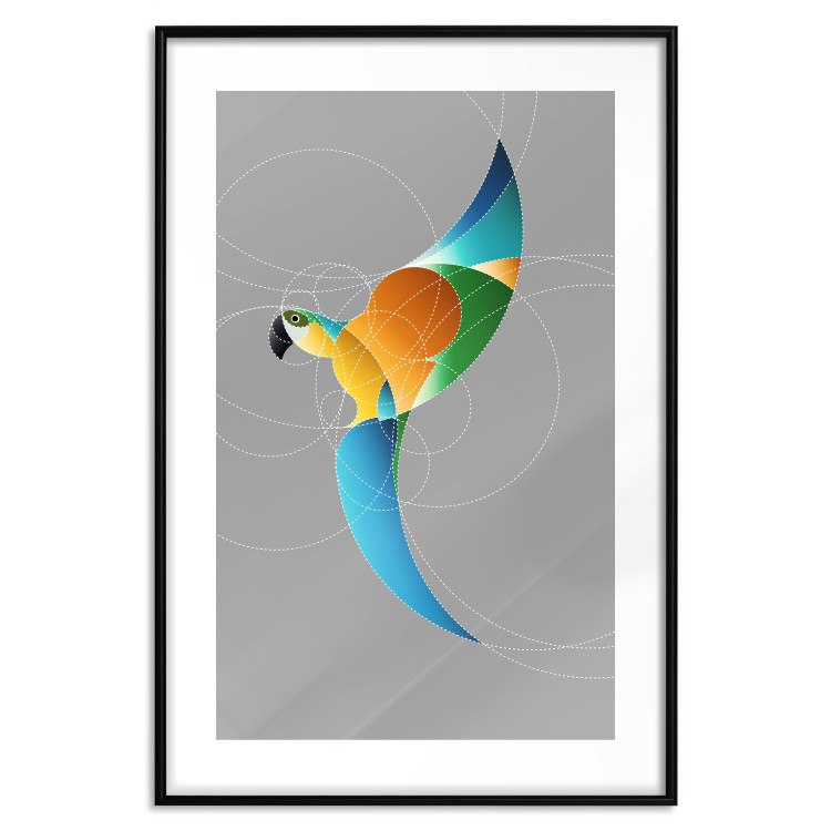 Poster Parrot in Circles - abstract colorful bird made of geometric figures 126935 additionalImage 20