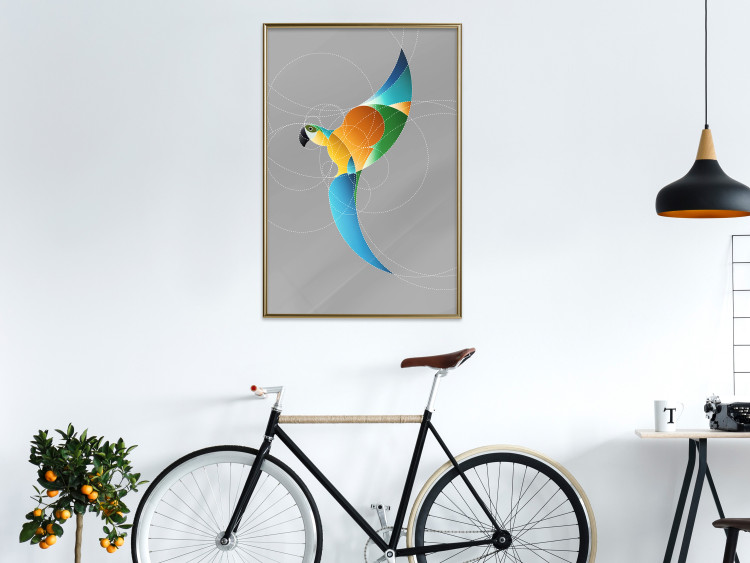 Poster Parrot in Circles - abstract colorful bird made of geometric figures 126935 additionalImage 5