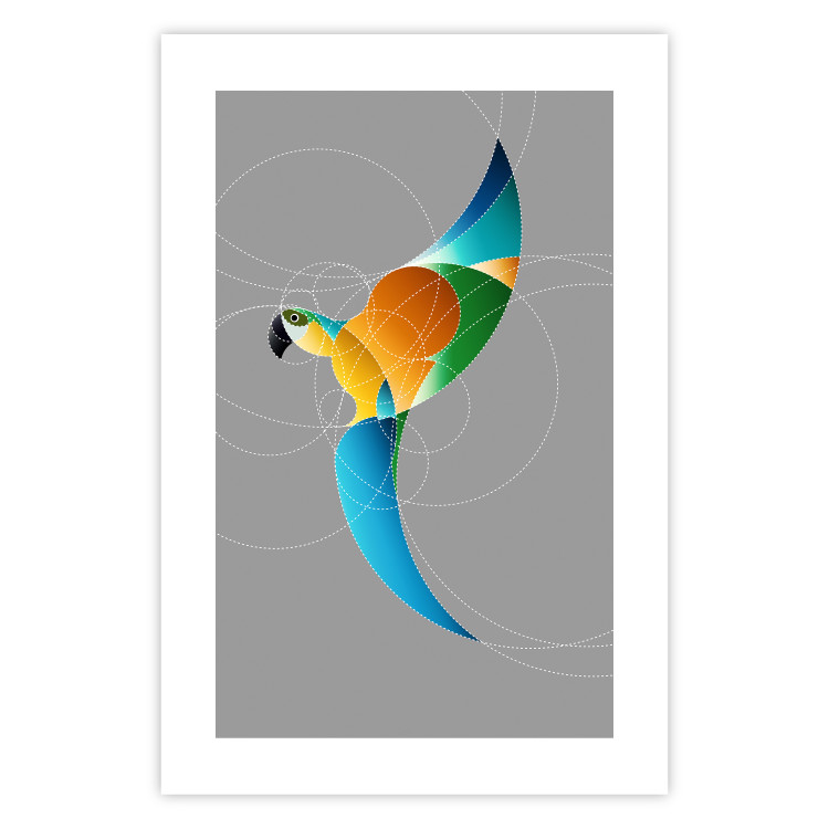 Poster Parrot in Circles - abstract colorful bird made of geometric figures 126935 additionalImage 15