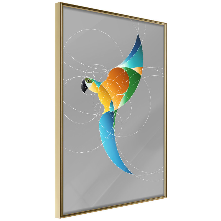 Poster Parrot in Circles - abstract colorful bird made of geometric figures 126935 additionalImage 12