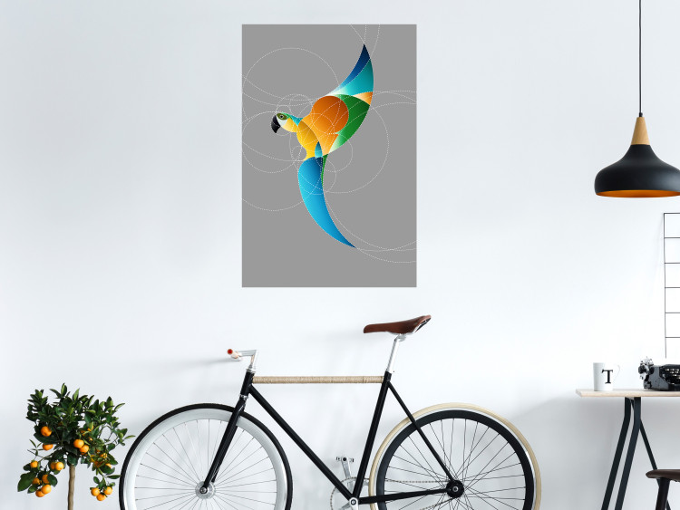 Poster Parrot in Circles - abstract colorful bird made of geometric figures 126935 additionalImage 2
