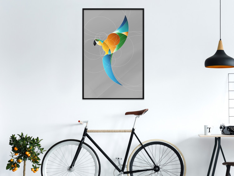 Poster Parrot in Circles - abstract colorful bird made of geometric figures 126935 additionalImage 4