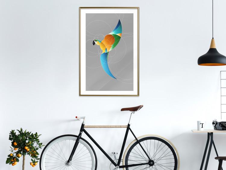 Poster Parrot in Circles - abstract colorful bird made of geometric figures 126935 additionalImage 13