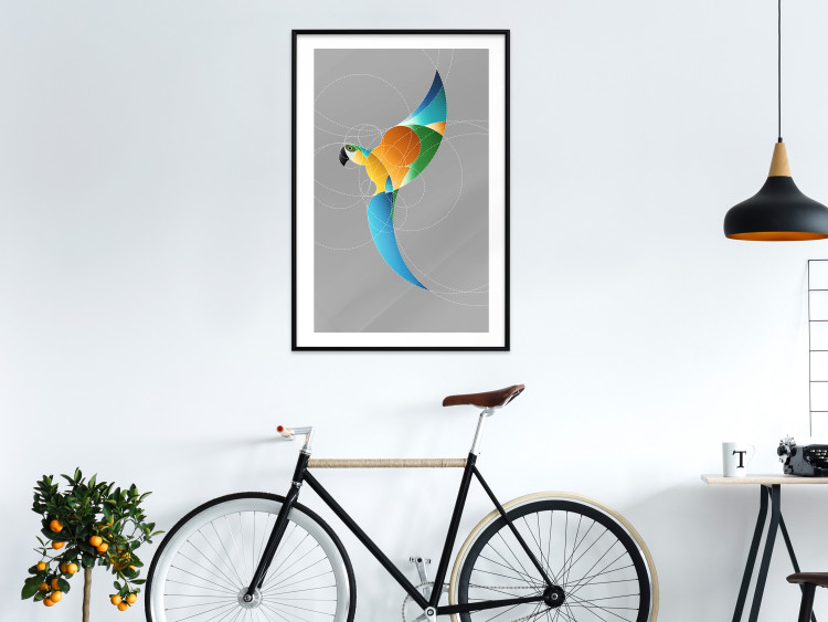 Poster Parrot in Circles - abstract colorful bird made of geometric figures 126935 additionalImage 17