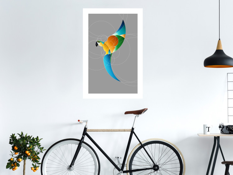 Poster Parrot in Circles - abstract colorful bird made of geometric figures 126935 additionalImage 3