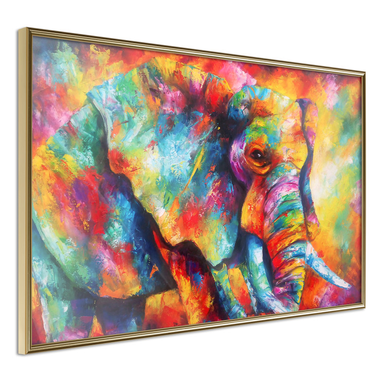 Wall Poster Colorful Giant - multicolored elephant composition in a watercolor motif 127035 additionalImage 14