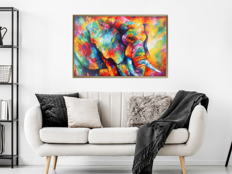 Wall Poster Colorful Giant - multicolored elephant composition in a watercolor motif 127035 additionalImage 5