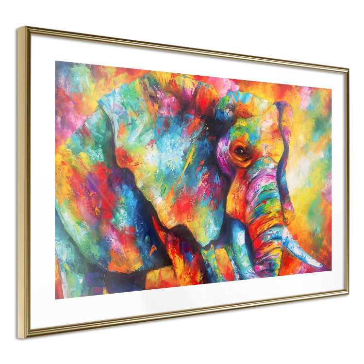 Wall Poster Colorful Giant - multicolored elephant composition in a watercolor motif 127035 additionalImage 7