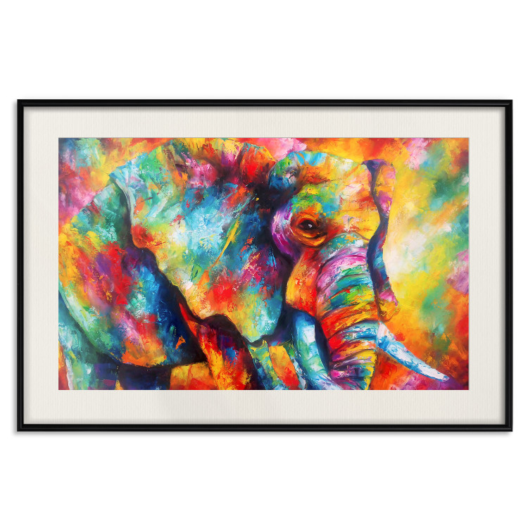 Wall Poster Colorful Giant - multicolored elephant composition in a watercolor motif 127035 additionalImage 19
