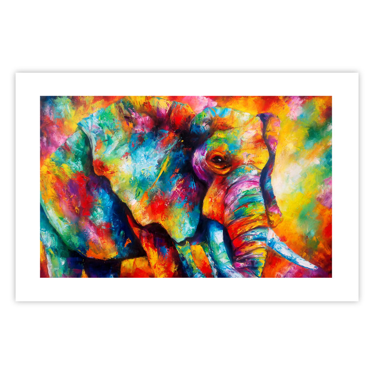 Wall Poster Colorful Giant - multicolored elephant composition in a watercolor motif 127035 additionalImage 19