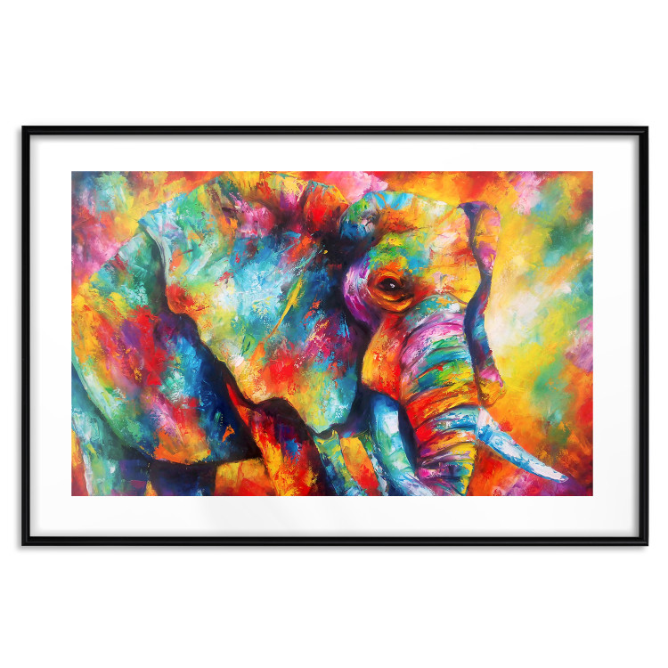 Wall Poster Colorful Giant - multicolored elephant composition in a watercolor motif 127035 additionalImage 15