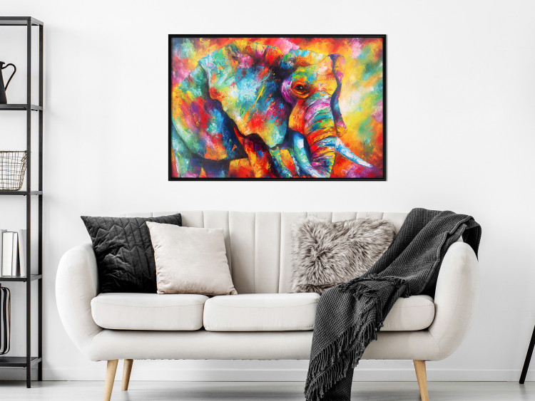 Wall Poster Colorful Giant - multicolored elephant composition in a watercolor motif 127035 additionalImage 4