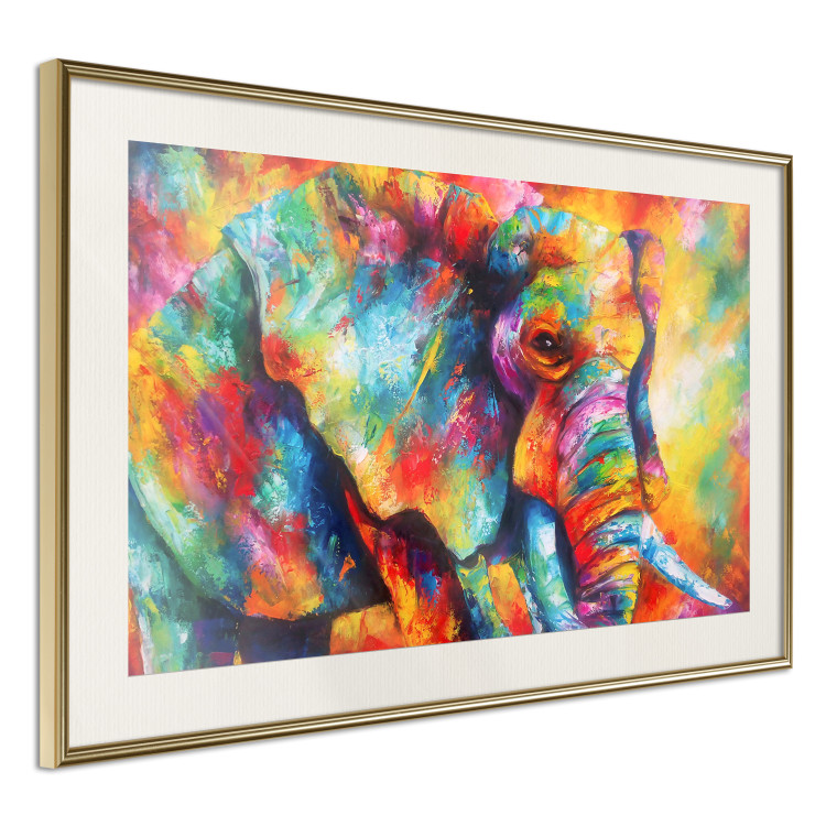 Wall Poster Colorful Giant - multicolored elephant composition in a watercolor motif 127035 additionalImage 3