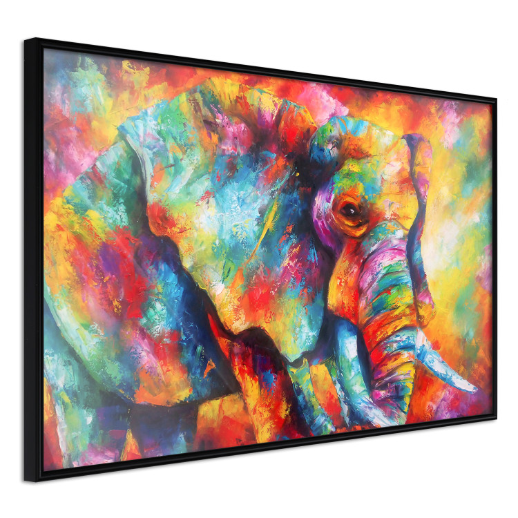 Wall Poster Colorful Giant - multicolored elephant composition in a watercolor motif 127035 additionalImage 11