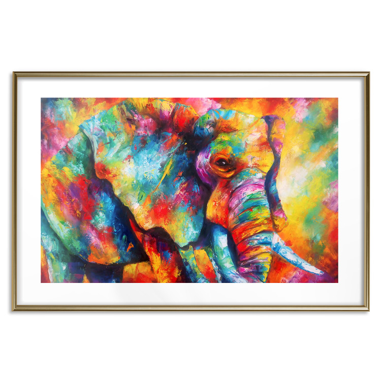 Wall Poster Colorful Giant - multicolored elephant composition in a watercolor motif 127035 additionalImage 16