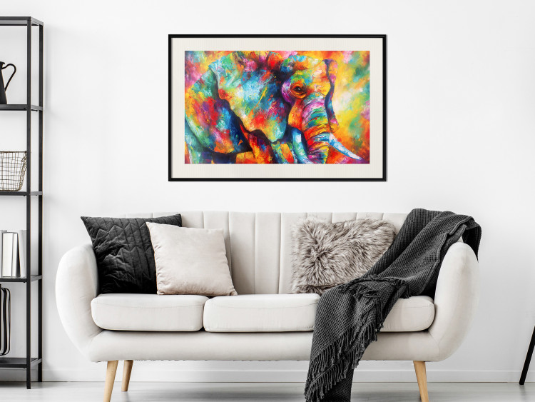 Wall Poster Colorful Giant - multicolored elephant composition in a watercolor motif 127035 additionalImage 24
