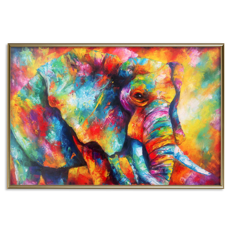 Wall Poster Colorful Giant - multicolored elephant composition in a watercolor motif 127035 additionalImage 21