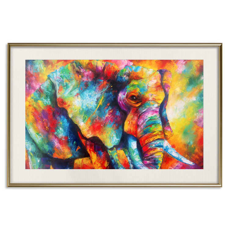 Wall Poster Colorful Giant - multicolored elephant composition in a watercolor motif 127035 additionalImage 20