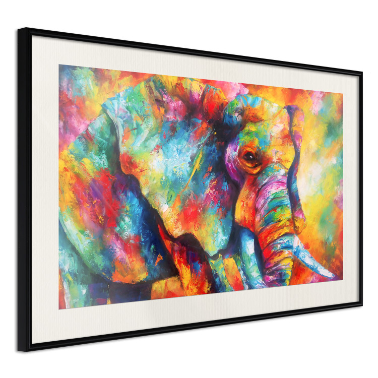 Wall Poster Colorful Giant - multicolored elephant composition in a watercolor motif 127035 additionalImage 2