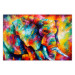 Wall Poster Colorful Giant - multicolored elephant composition in a watercolor motif 127035