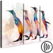 Canvas Penguin Wanderings (3-part) - colorful birds on a creative background 127535 additionalThumb 6