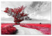 Large canvas print Tree near the Road - Red [Large Format] 128735