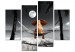Canvas Print Elephant on a hammock looking at the moon - 4 parts elephant abstract 128835