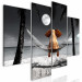 Canvas Print Elephant on a hammock looking at the moon - 4 parts elephant abstract 128835 additionalThumb 2