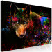 Canvas Print Colorful Shadow (1-part) wide - abstract multicolored wolf 129035 additionalThumb 2