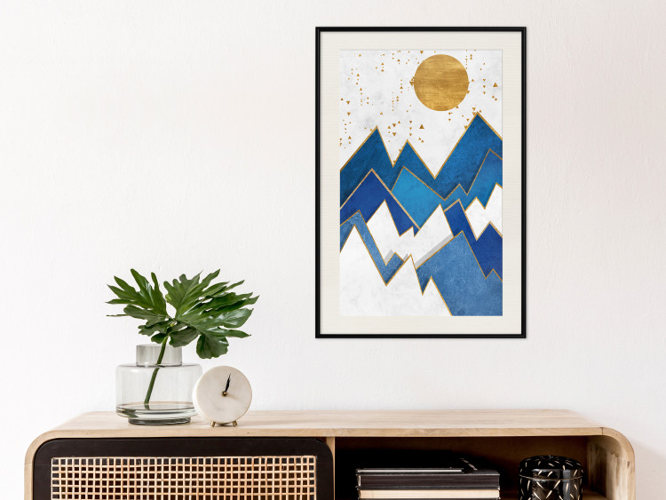 Wall Poster Snowy Peaks - geometric abstraction with winter mountain landscape 129435 additionalImage 24
