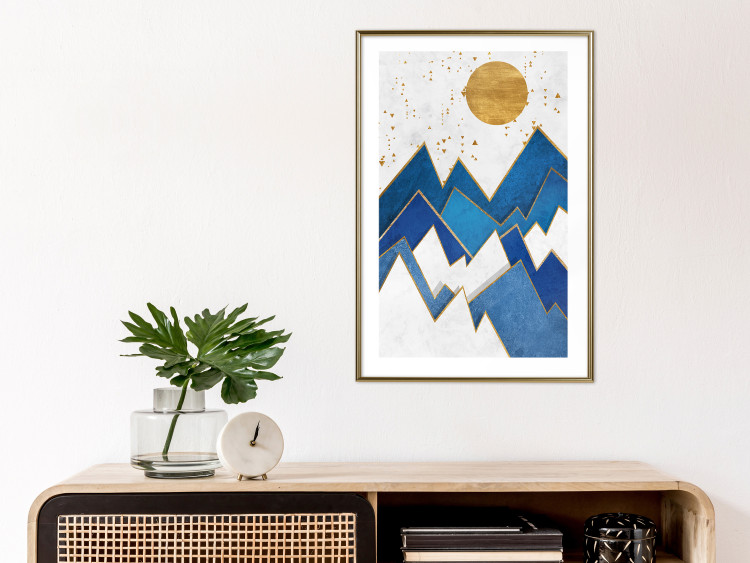 Wall Poster Snowy Peaks - geometric abstraction with winter mountain landscape 129435 additionalImage 13
