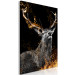 Canvas Art Print Golden Horn (1-part) vertical - fantastical deer on a dark background 129535 additionalThumb 2