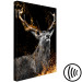 Canvas Art Print Golden Horn (1-part) vertical - fantastical deer on a dark background 129535 additionalThumb 6
