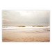 Poster Sea After the Storm - beach and sea landscape with waves against a gray sky 129835