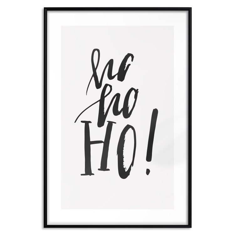 Poster Ho, ho, Ho! - black text in the form of a famous quote on a light gray background 130735 additionalImage 27