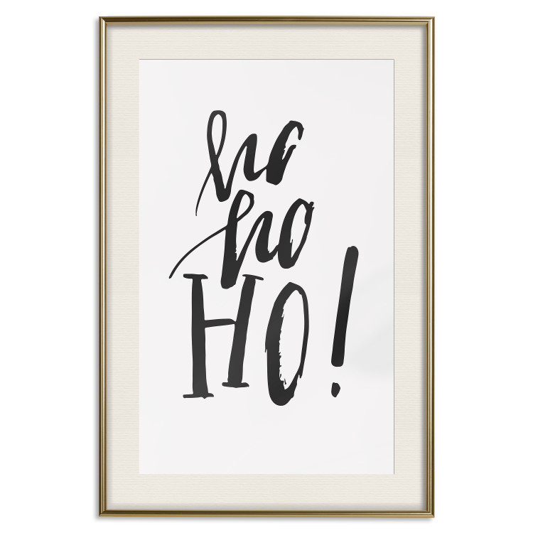 Poster Ho, ho, Ho! - black text in the form of a famous quote on a light gray background 130735 additionalImage 25