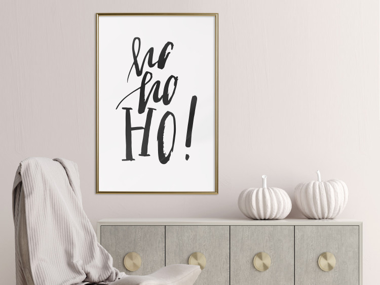 Poster Ho, ho, Ho! - black text in the form of a famous quote on a light gray background 130735 additionalImage 5