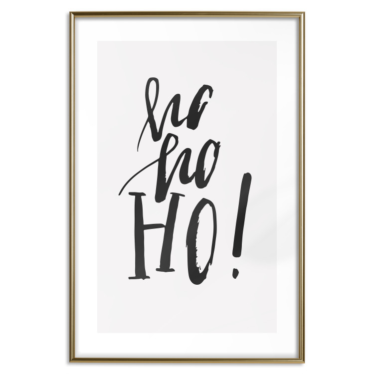 Poster Ho, ho, Ho! - black text in the form of a famous quote on a light gray background 130735 additionalImage 19
