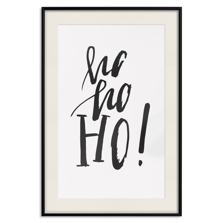 Poster Ho, ho, Ho! - black text in the form of a famous quote on a light gray background 130735 additionalImage 24